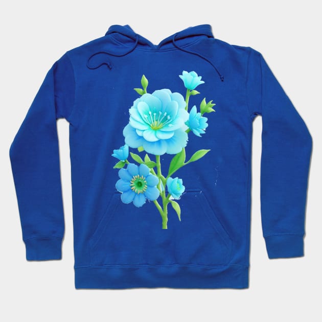 LIGHT BLUE FLOWER Hoodie by HTA DESIGNS